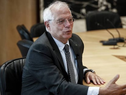 Josep Borrell, en un momento de la entrevista.