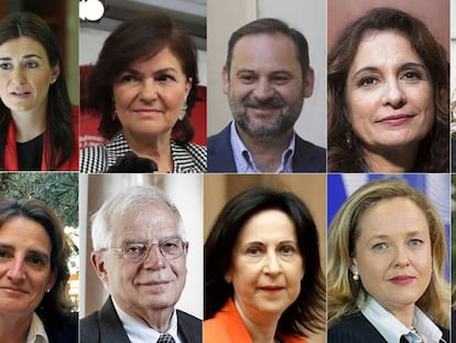 Los ministros del Gobierno de Pedro Sánchez.