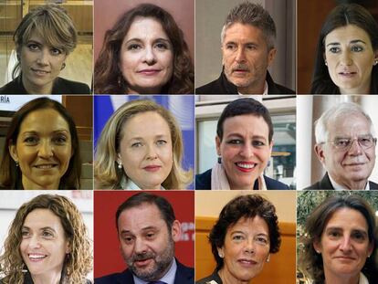 Los ministros del Gobierno de Pedro Sánchez