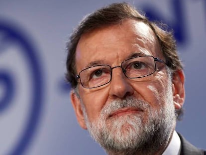 Mariano Rajoy, este lunes en Madrid en la reunión de la Junta Directiva Nacional del PP.