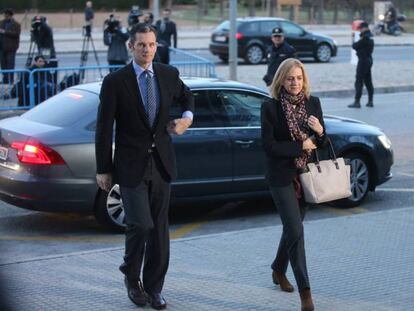 Llegada de la Infanta Cristina e Iñaki Urdangarin, al juicio del 'caso Nóos'.