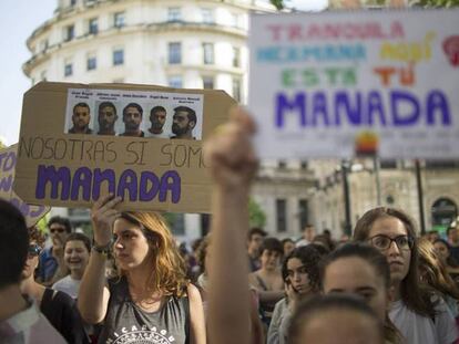 Concentración contra la sentencia de La Manada en Sevilla, el pasado 26 de abril.