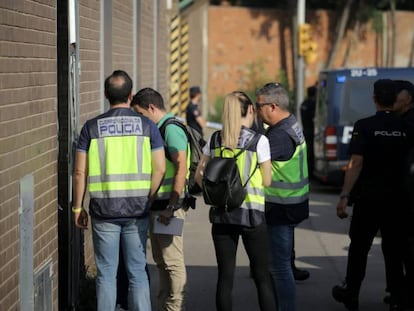 Registro esta mañana en la sede de Gespol en Barcelona. Albert García