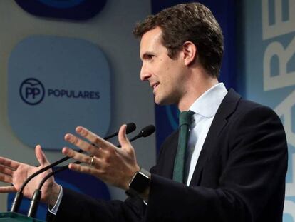 Pablo Casado, tras quedar segundo en la votación interna del PP.