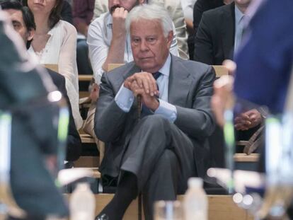 Felipe González, en la presentación de su archivo en Madrid.