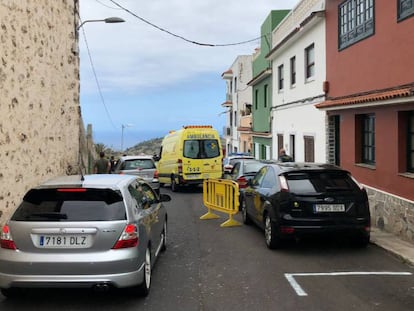 La vivienda donde estaban los cuerpos.