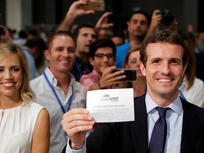 Pablo Casado,durante el congreso del PP.