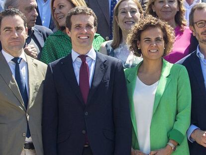 Teodoro García Egea, Pablo Casado, Dolors Monteserrat y Javier Maroto/ En vídeo, Pablo Casado anuncia la nueva cúpula del PP en el Comité Ejecutivo Nacional del partido