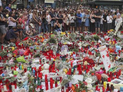 Homenatge a les víctimes de l'atemptat de Barcelona, el 20 d'agost de l'any passat.