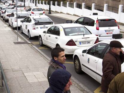 Caravana de taxis en Vigo, el pasado agosto.