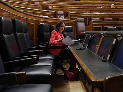 La ministra de Defensa, Margarita Robles, durante la sesión de control al Gobierno en el Congreso este miércoles.