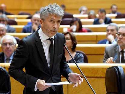 Fernando Grande-Marlaska, ministro del Interior, este martes en el Senado.