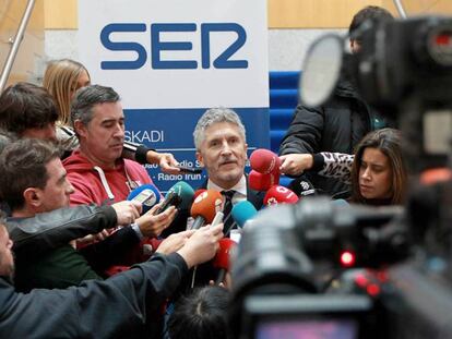 El ministro Grande Marlaska en Bilbao, en un debate organizado por la Cadena SER. FERNANDO DOMINGO-ALDAMA / VÍDEO: ATLAS