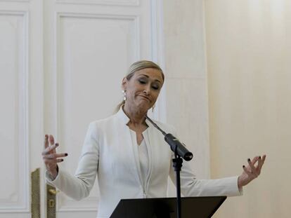 Cristina Cifuentes, el día de su dimisión.