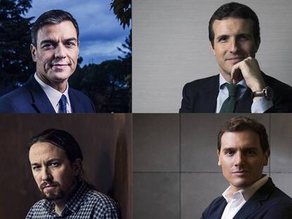 Sánchez,Casado, Iglesias y Rivera.