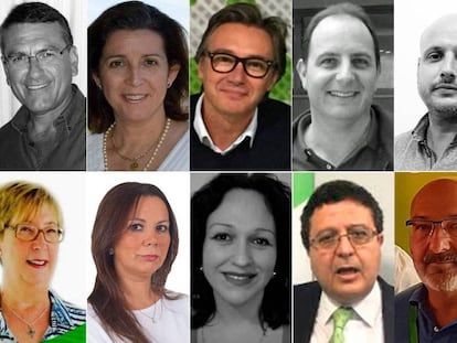 De izquierda a derecha y de arriba a abajo: Benito Morillo, Rafael Segovia, María José Piñero, Manuel Gavira, Francisco Ocaña, Rodrigo Alonso, Eugenio Moltó, Ana Gil, Ángela Mulas, Luz Rodríguez, Francisco Serrano, Alejandro Hernandez. En vídeo, ¿quiénes son los 12 diputados de VOX en Andalucía?