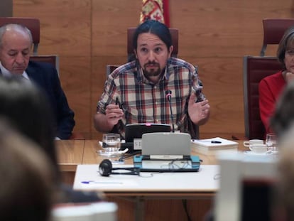 Pablo Iglesias, líder de Podemos, en el Senado.