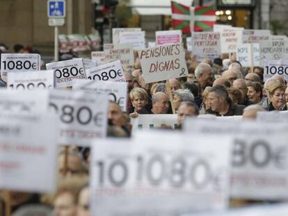 Manifestación de pensionistas en San Sebastián.