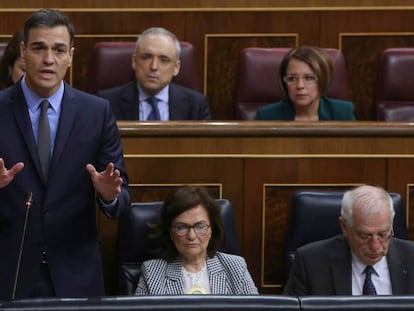 Sesión de control al Gobierno en el Congreso de los Diputados. En vídeo, rifirrafe entre Sánchez y Casado por la prisión permanente revisable.