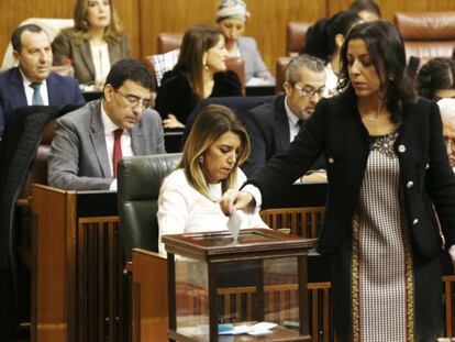 Marta Bosquet, la nueva presidenta del Parlamento andaluz. En el vídeo, su discurso tras ser elegida. ALEJANDRO RUESGA / Atlas