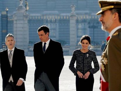 Grande-Marlaska, Sánchez y los Reyes, en la Pascua Militar.