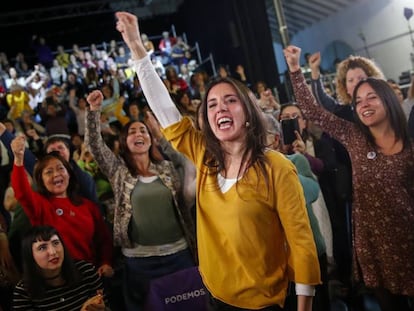 Irene Montero, en su vuelta a la política: “Ni una sola mujer puede quedarse en casa este 2019”