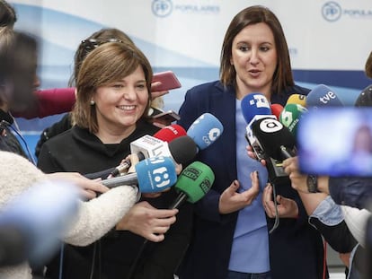 La presidenta del PP valenciano, Isabel Bonig, presenta a la candidata María José Catalá. MÒNICA TORRES / Vídeo: declaraciones de Catalá y Bonig