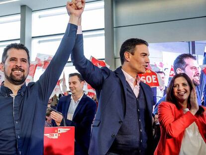 Pedro Sánchez y Luis Tudanca, en Burgos.