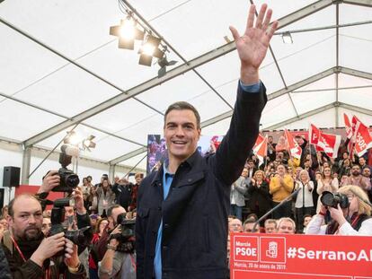 El presidente del Gobierno, Pedro Sánchez, en Murcia.