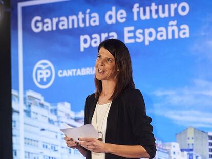 La atleta Ruth Beitia, en su presentación como candidata del PP de Cantabria, el 10 de enero. En vídeo, las polémicas declaraciones de Beitia sobre la violencia machista.