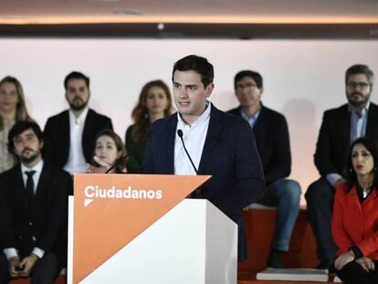 El presidente de Ciudadanos, Albert Rivera, interviene en la reunión del Consejo General de Ciudadanos.