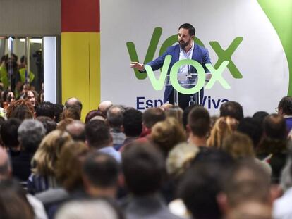 El líder de Vox, Santiago Abascal, esta semana en Pamplona.