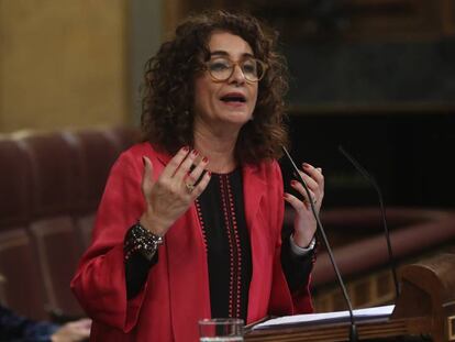 La ministra de Hacienda, María Jesús Montero, este martes en el Congreso de los Diputados.