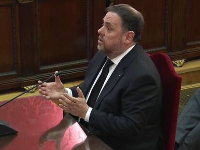 L'exvicepresident Oriol Junqueras, durant el judici.