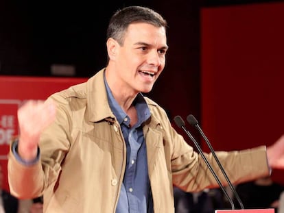 Pedro Sánchez, en un acto del PSOE la semana pasada. En vídeo, declaraciones de Susana Díaz.