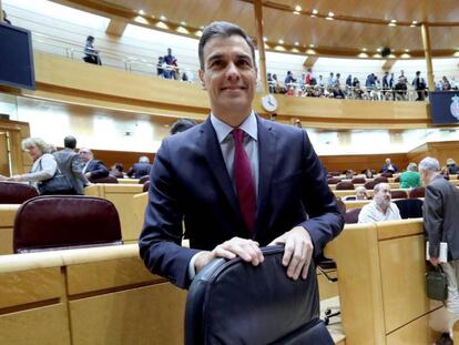 El presidente del Gobierno, Pedro Sánchez, durante la sesión de control al Gobierno en el Senado este martes. En vídeo, Sánchez pasa al ataque contra los independentistas: “Viven del conflicto”.