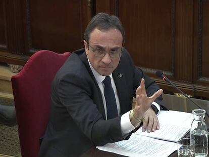 El exconsejero Josep Rull, durante su declaración, en el Tribunal Supremo.