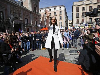Inés Arrimadas, este sábado en un acto de Cs en Madrid. En vídeo, Arrimadas anuncia su salto a la política nacional.