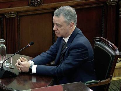 El lehendakari Iñigo Urkullu, durante su declaración en el Tribunal Supremo.