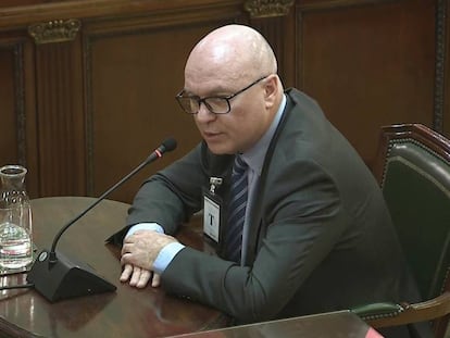 El jefe de Planificación de los Mossos, Emili Quevedo, este lunes. En vídeo, resumen de la sesión del 11 de marzo en el juicio del 'procés'.