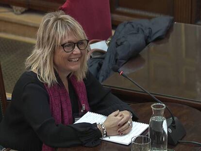 Rosa María Sans, responsable de recursos humanos de la imprenta Artyplan, durante su declaración en el Supremo.