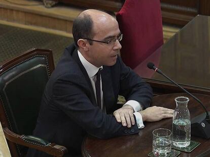 El exsubsecretario de Hacienda Felipe Martínez Rico, este martes, durante el juicio del 'procés'.