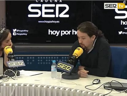 Pablo Iglesias, durante una entrevista en la cadena SER.