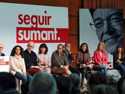 Ximo Puig, presidente de la Generalitat valenciana, el domingo en un acto del PSPV-PSOE. En vídeo, el CIS da una ligera ventaja a la izquierda en la Comunidad Valenciana en las próximas elecciones del 28A.