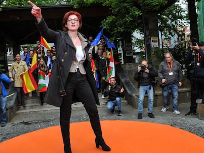 Maite Pagazaurtundúa, durante el acto de este domingo de Ciudadanos en Rentería (Gipuzkoa). En vídeo: el discurso íntegro de la eurodiputada.