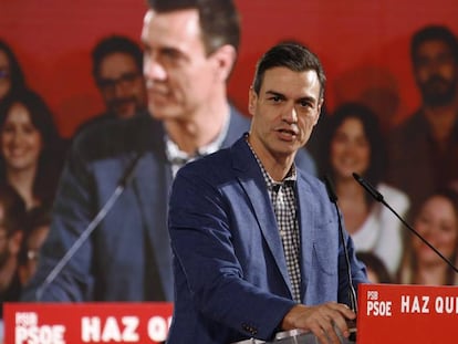 FOTO: Pedro Sánchez, durante un acto electoral en Mallorca. / VÍDEO: Declaraciones de Sánchez en Onda Cero este jueves.
