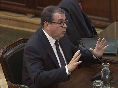 Jordi Jané, exconseller de Interior de la Generalitat de Cataluña ,este martes en el Tribunal Supremo.