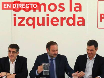 Pedro Sánchez preside la reunión de la ejecutiva federal del PSOE. En vídeo, retransmisión en directo de la rueda de prensa del PSOE.