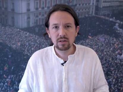 El secretario general de Unidas Podemos, Pablo Iglesias. En vídeo, declaraciones de Iglesias.