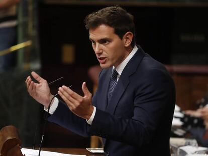 Albert Rivera, durante su intervención en el Congreso. En vídeo, intervención de Rivera.